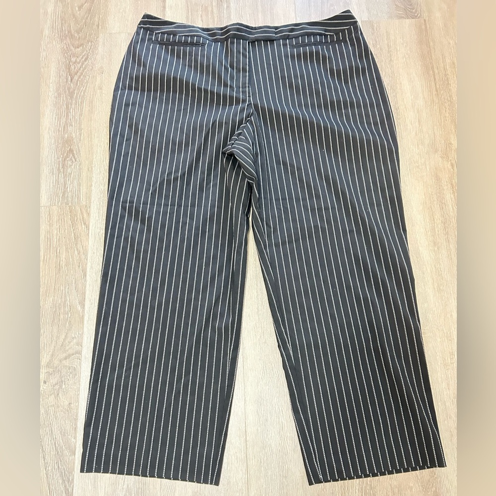 Norton McNaughton Women's Black and White Striped Pants